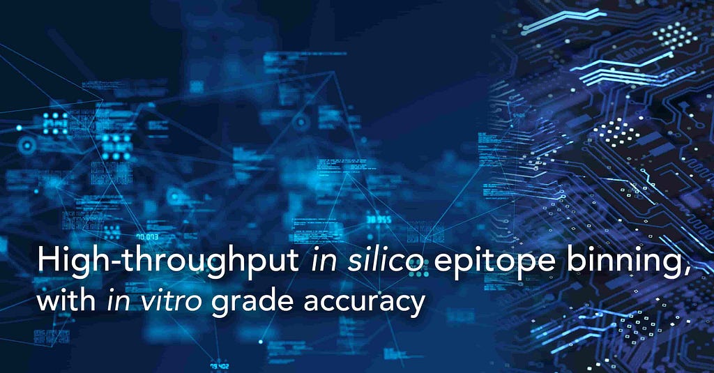 High throughput in silico epitope binning with in vitro grade accuracy