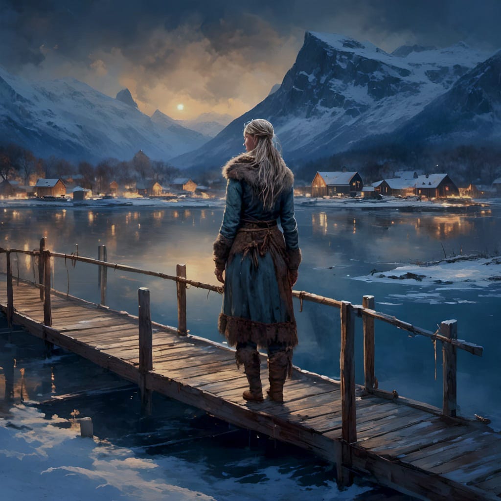 She awaits the ice and his ship.