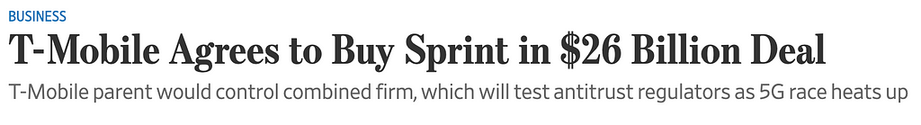 T-Mobile Agrees to Buy Sprint in $26 Billion Deal