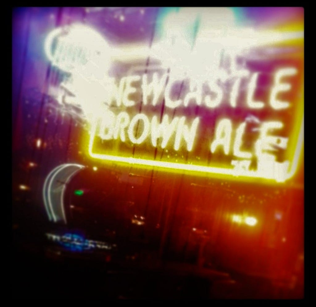 Neon Newcastler Brown Ale sign