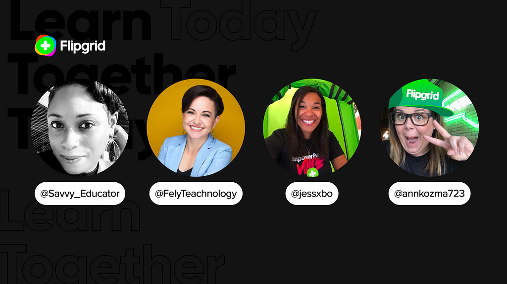 Image of the Flipgrid education leads Jornae, Fely, Jess and Anne