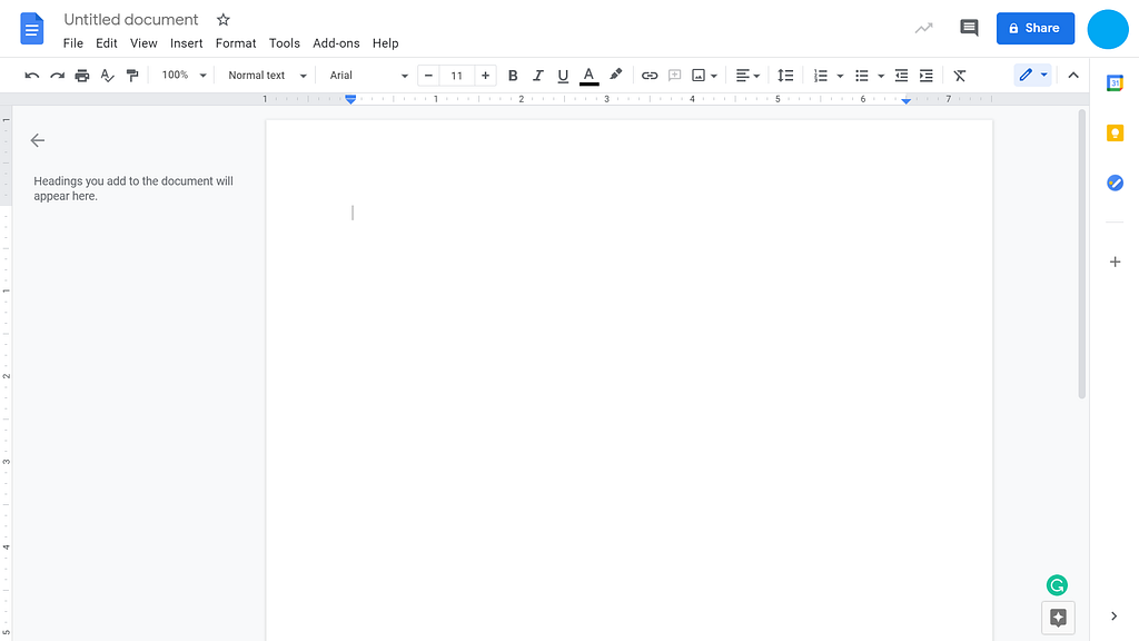 How Google Docs is used to record ideas