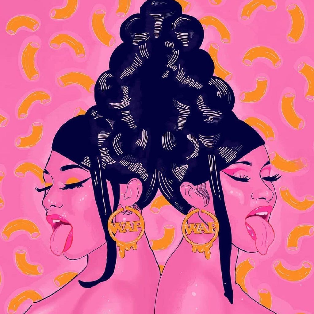 Cardi B and Meghan Thee Stallion Album Cover Artwork by Jesmyne Illustrator Visual Artist