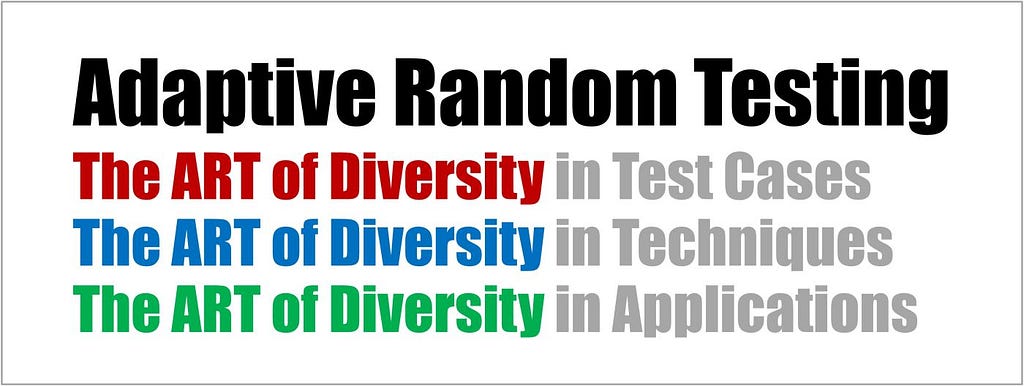 Adaptive Random Testing: The ART of Diversity in Test Cases, Technology, and Applications