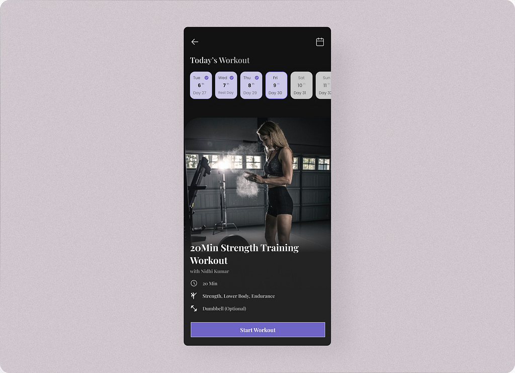 Daily UI Day 62 — Workout of the day🏋🚴