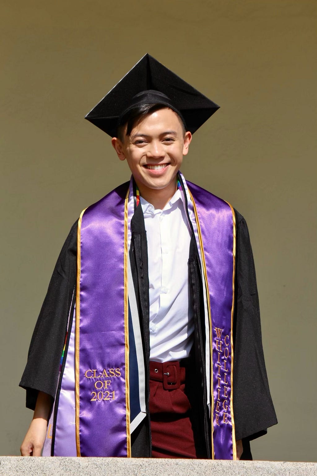 Gabriel Gorospe in his cap and gown.