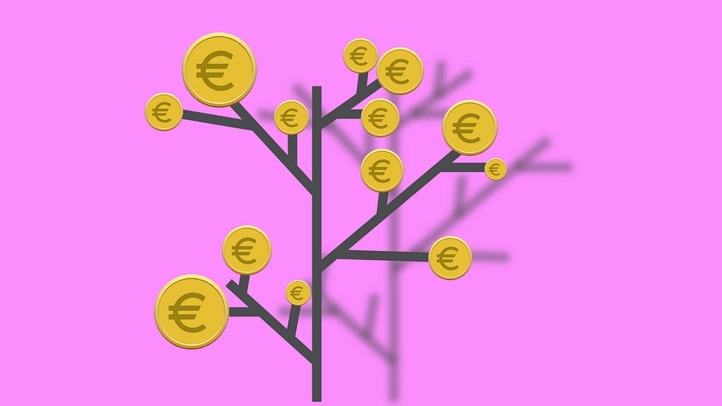 A tree with euro leaves