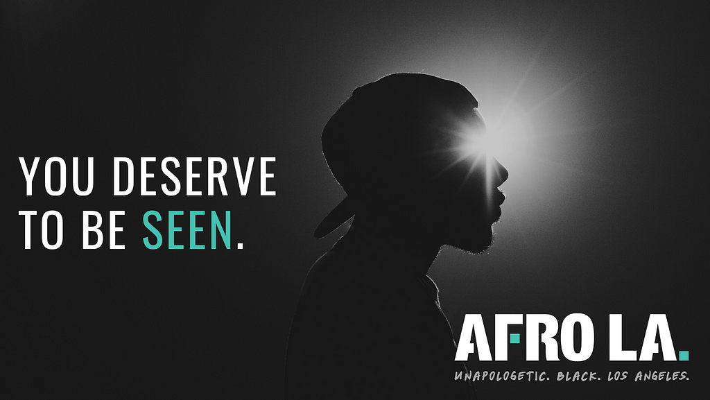 Black and white image of the silhouette of a man in a backward ball cap with light shining into his eyes with the text: YOU DESERVE TO BE SEEN.