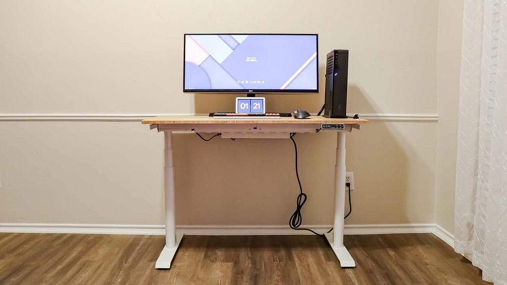 Standing Desk Connected to Power Source
