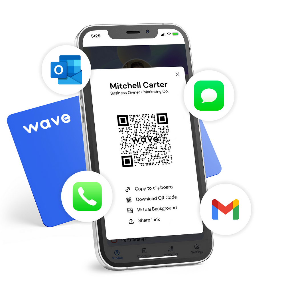 digital business card sharing with QR code