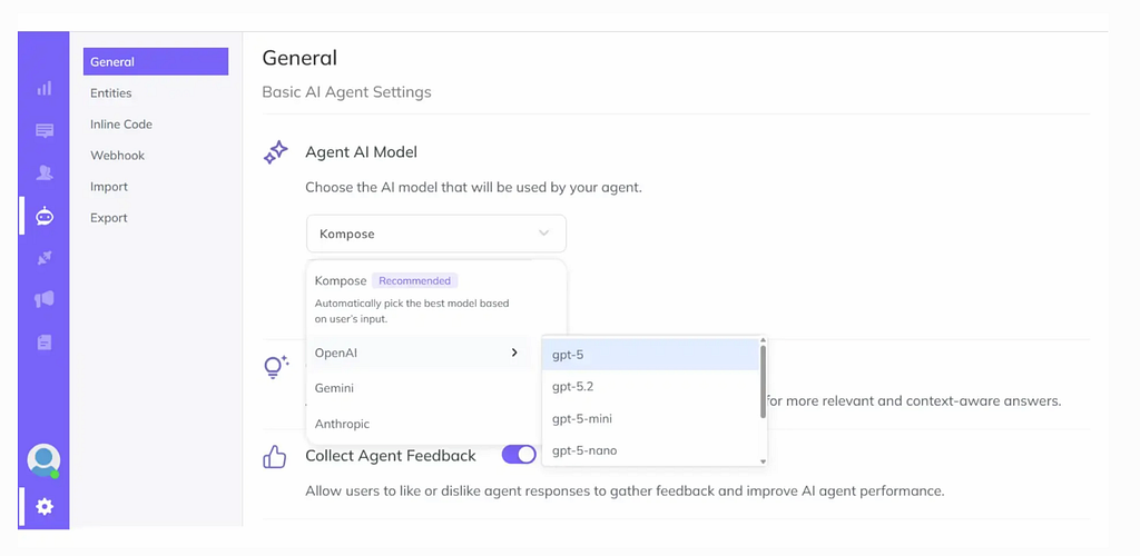 Choose from the latest AI models