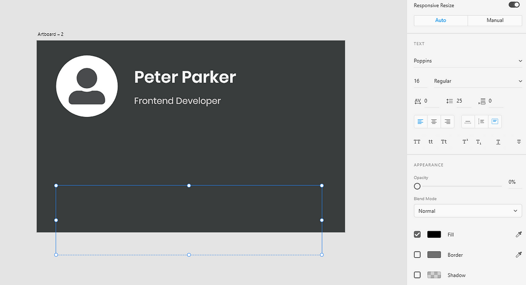 Business Card Intermediate State