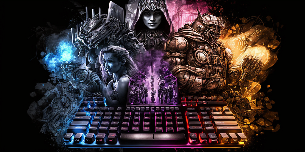 Image of gods behind a keybord ready to join the battle in E-sports tournaments hosted on GUSTakes