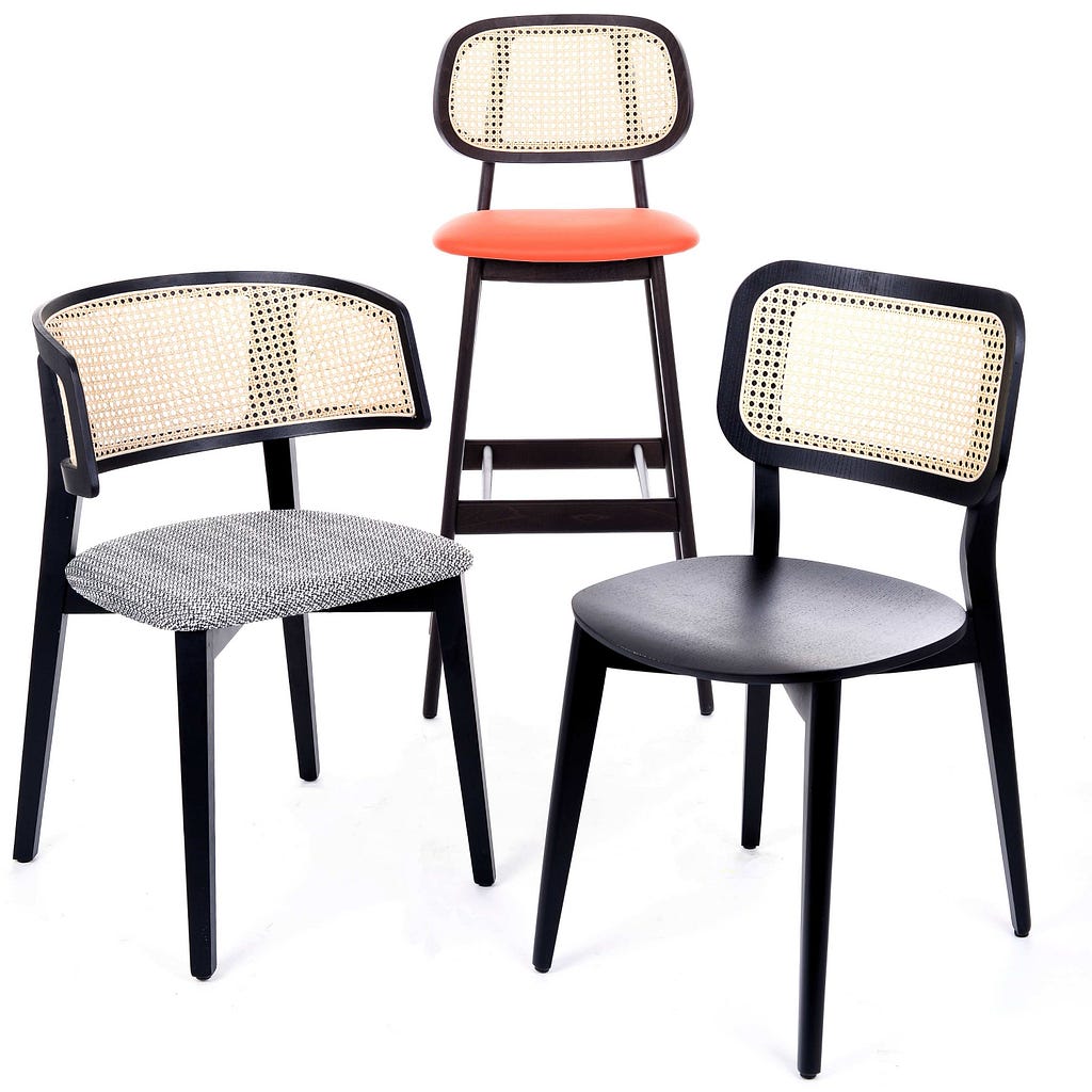 Restaurant chairs with cane
