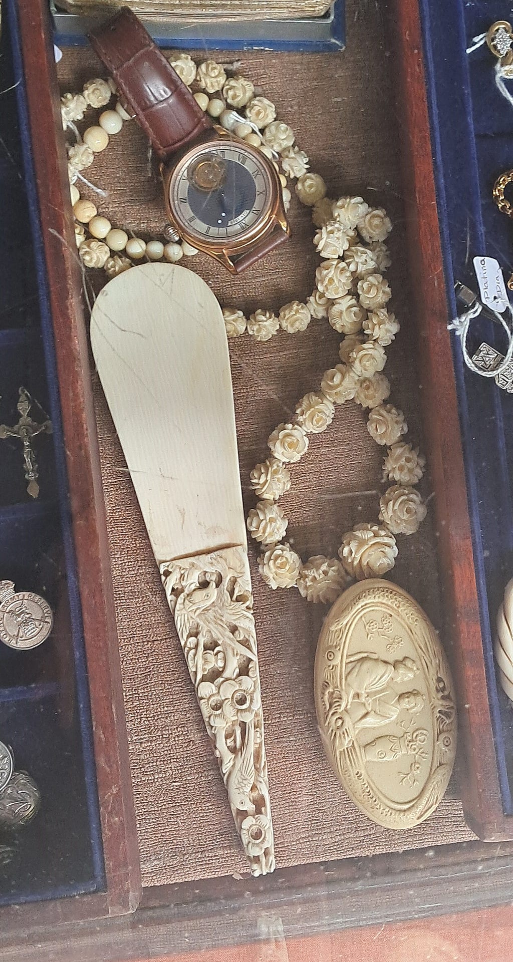 Ivory product at market in Benidorm, Alicante, Spain