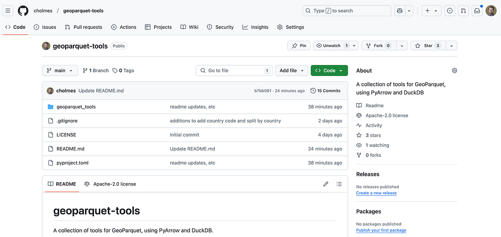 Stories by Chris Holmes on Medium - Sharing some tools for working with GeoParquet