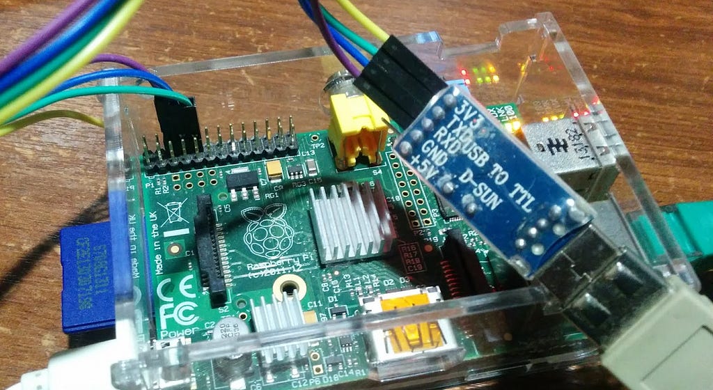Connect a UART-USB Adapter to the Raspberry Pi