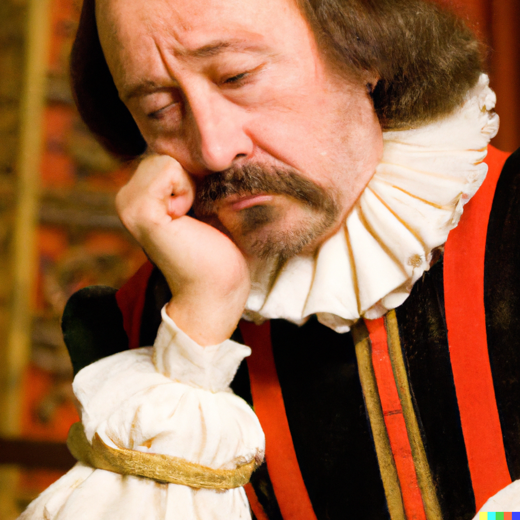Shakespeare looking dismayed