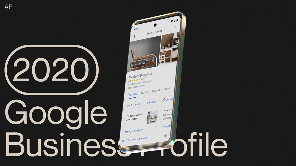 A cover containing the business profile mobile mock up and “2020 Google Business Profile” header