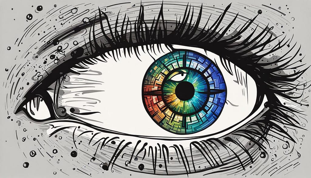 An eye, artist depiction