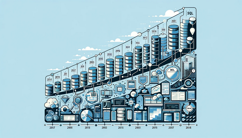 the historical evolution of SQL in the context of data technology.