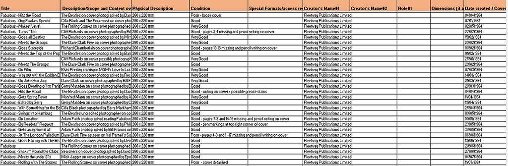 Excel spreadsheet