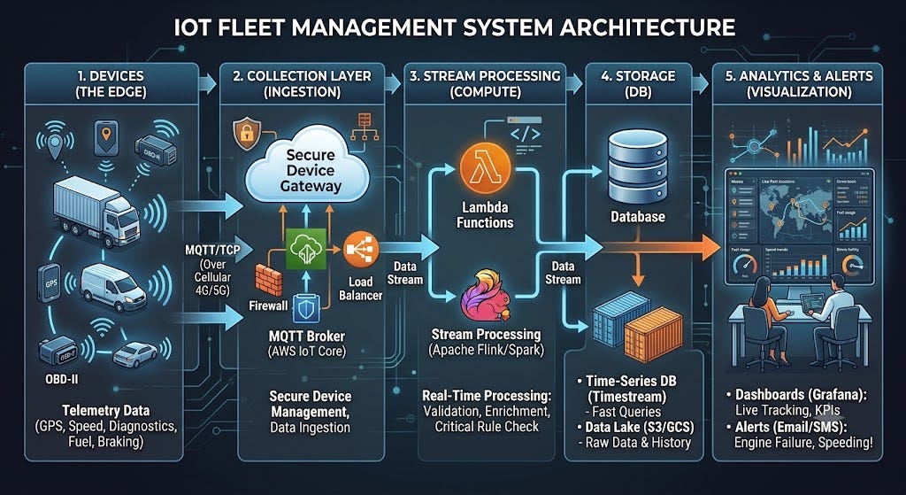 Real-Time Fleet Management: Building a Scalable Data Pipeline with MQTT, TCP, and AWS