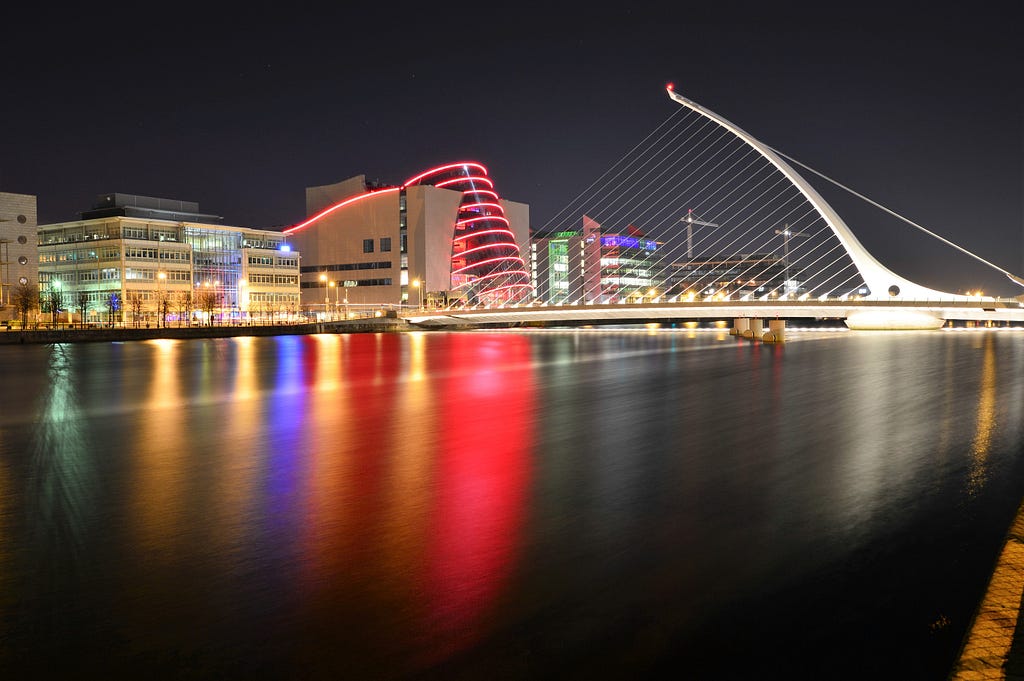 Dublin skyline during the night