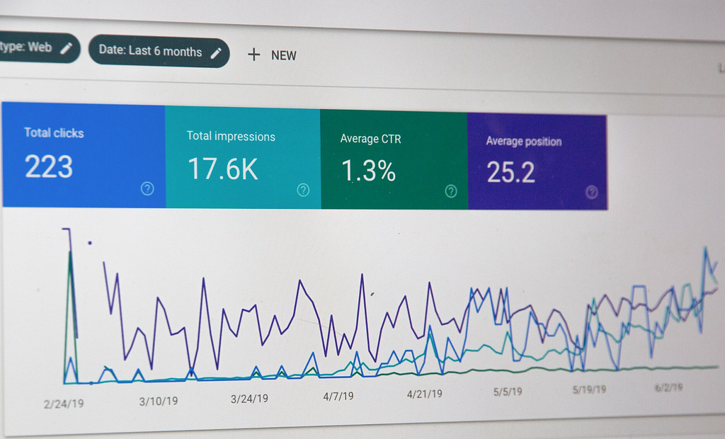 A computer screen with SEO statistics