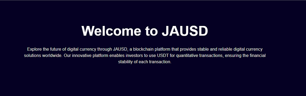 ad about quantititative trading on JAUSD platform