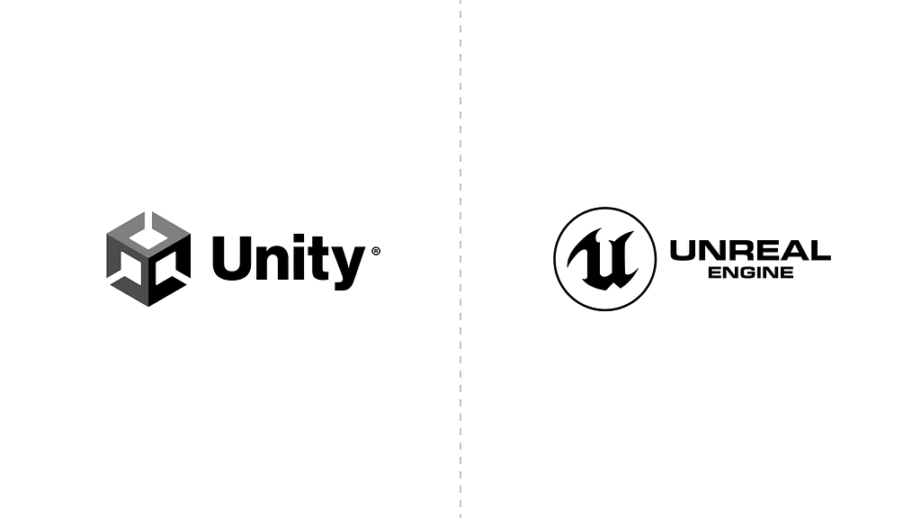 Unity and Unreal logos