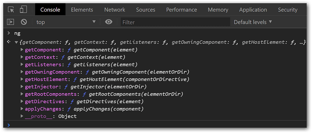 The Global ng Object in the Developer Console