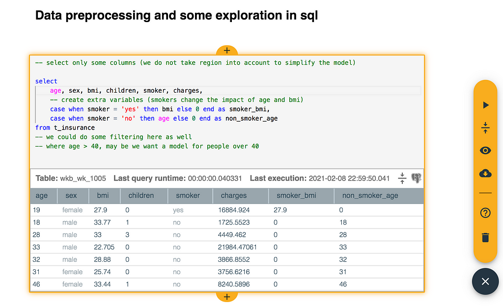 The Record Evolution data science workbook: SQL card