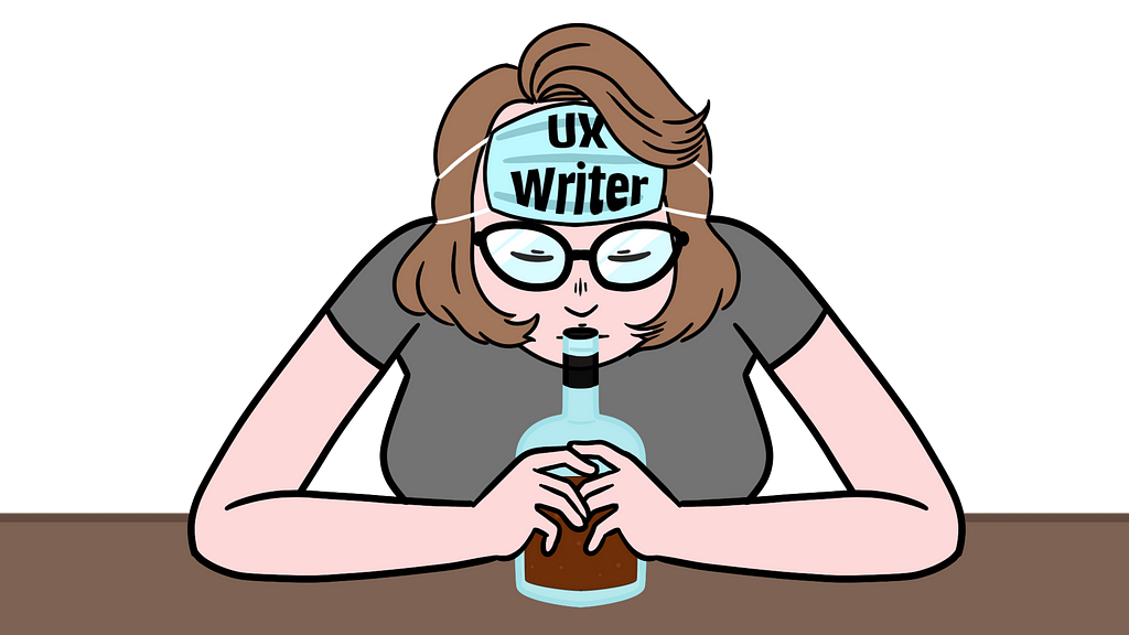 A very sad UX writer sips bourbon.
