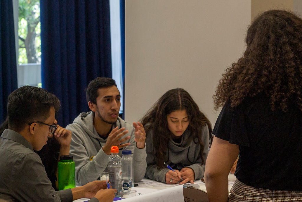 A group studying together to prepare for an exam