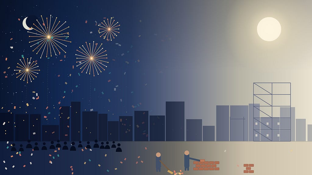 The fireworks celebrate the launch, but the hard work of evolution comes later.