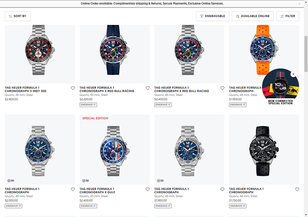 TAG Heuer Formula 1 on the official website