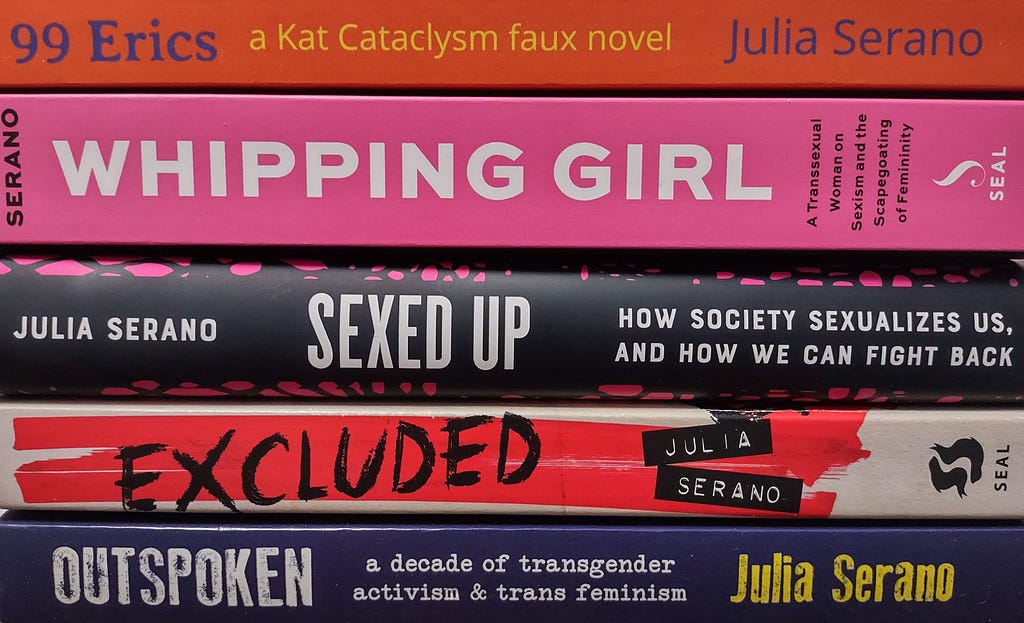 photo of my 5 books stacked upon one another. descriptions of the books can be found in the post.