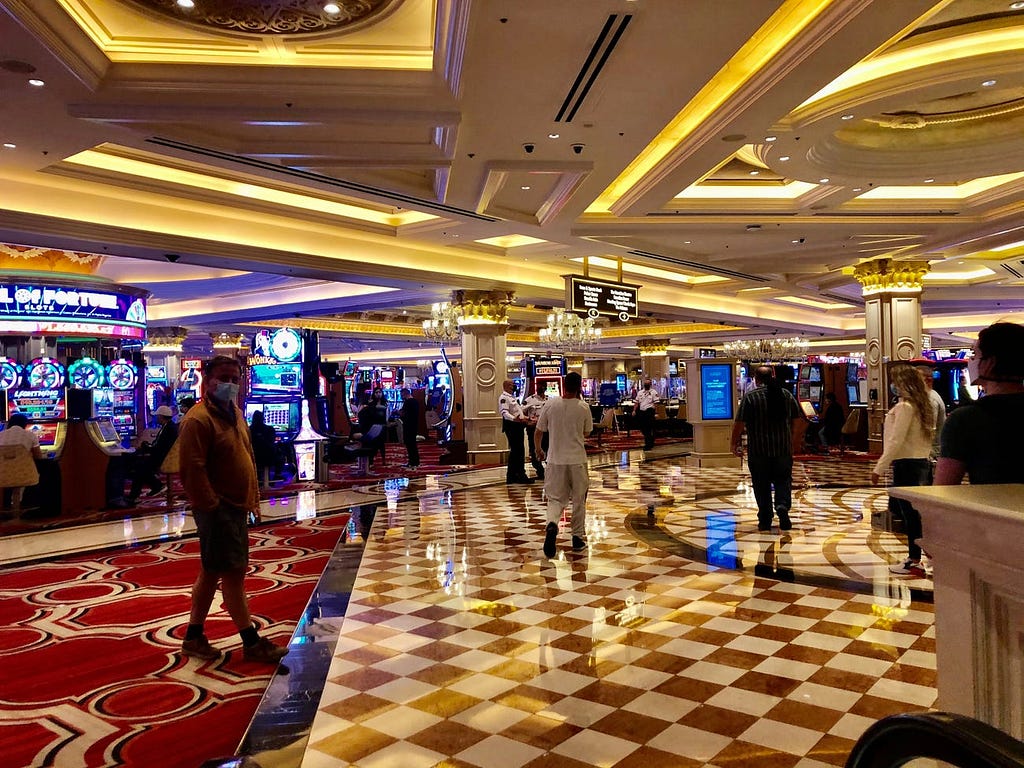 The Venetian had plenty of masked visitors.