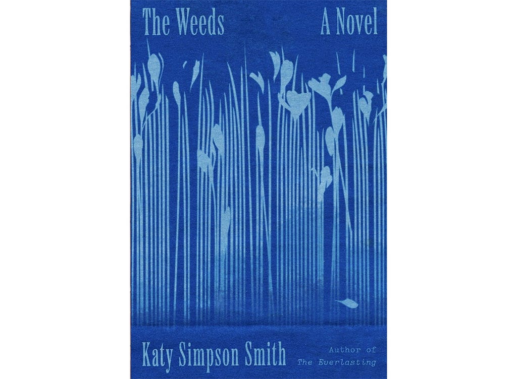 Blue book cover for The Weeds: A Novel by Katy Simpson Smith