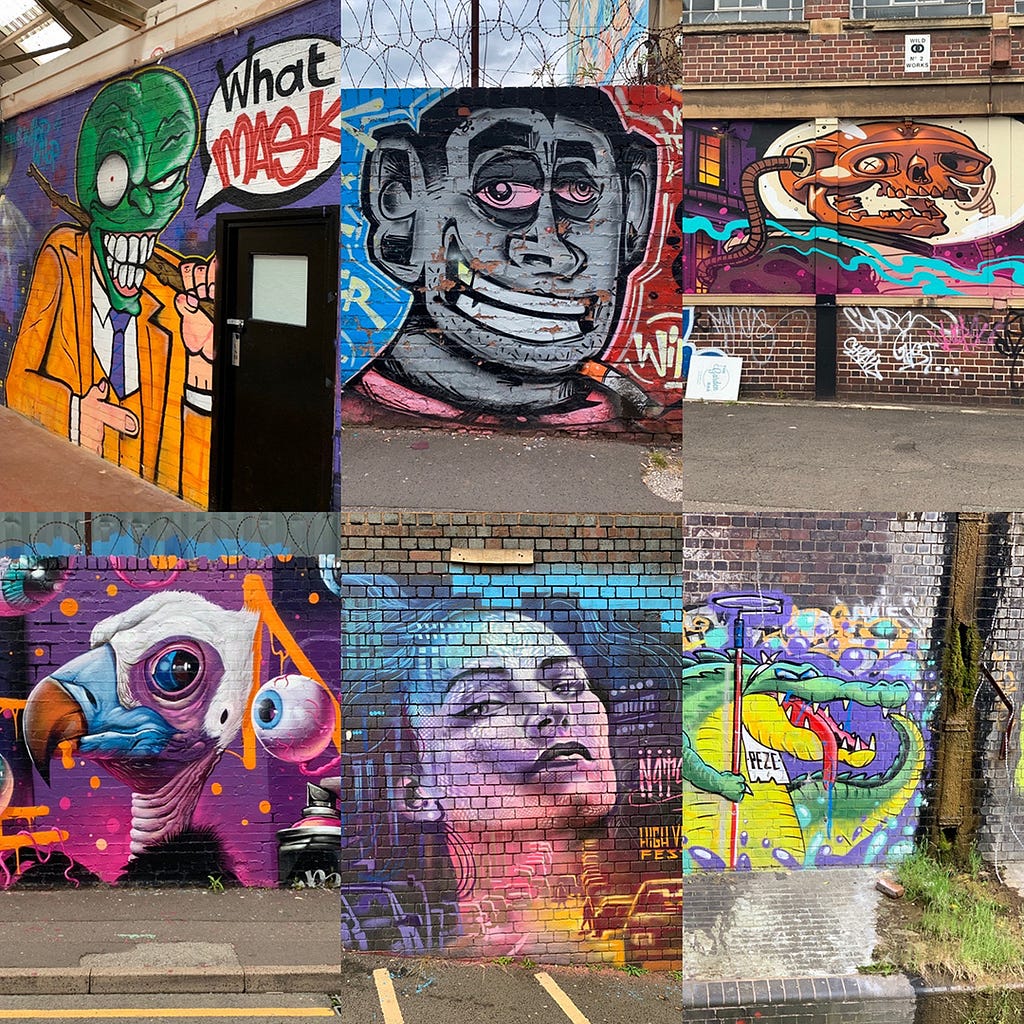 Six examples of graffiti wall art you’d find in Digbeth, Birmingham, UK