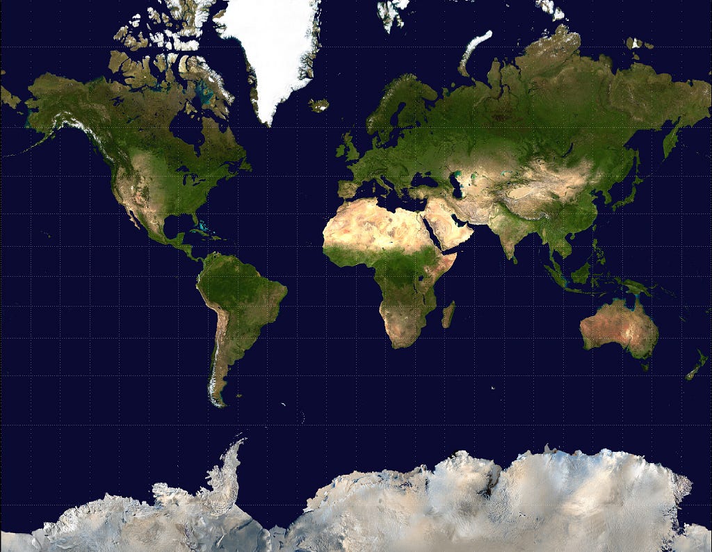 Mercator projection of the Earth