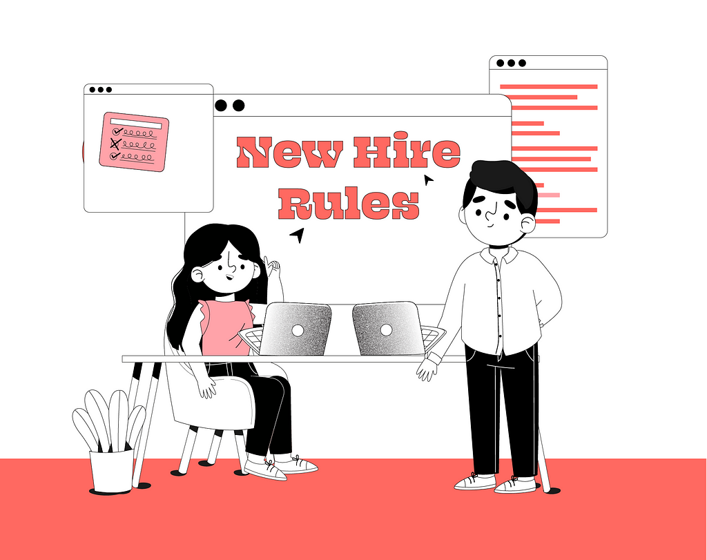 Illustration about New Hire Rules article.
