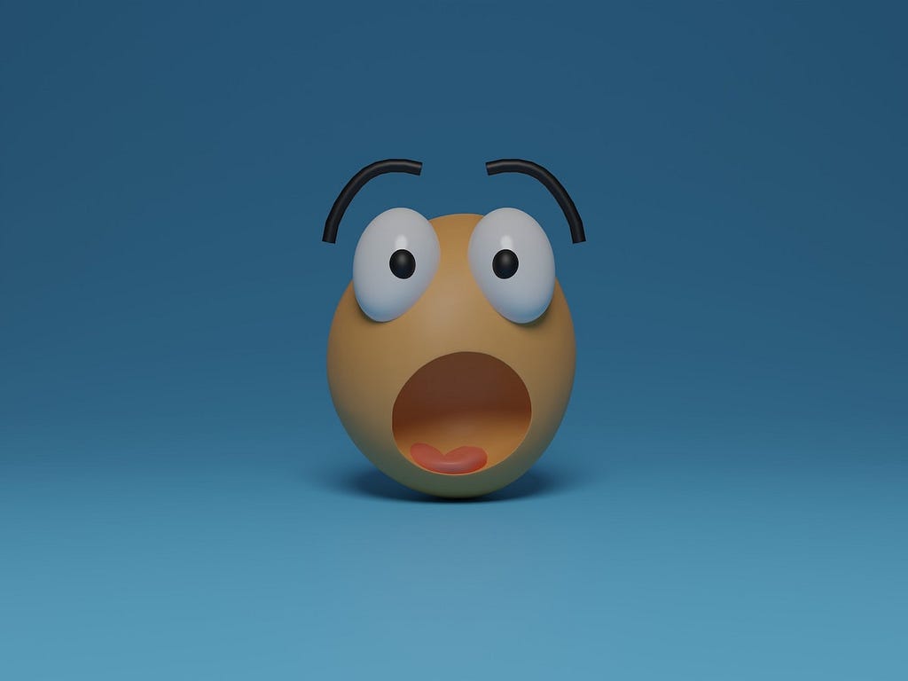 3D image of “shocked look” emoticon