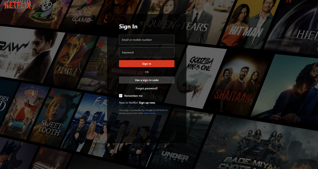 netflix homepage