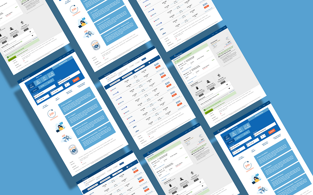 Redesigned Travelocity Flight Search Screens