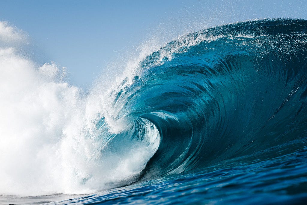 An ocean wave has two halves, the inward, preparatory build up of energy and the outward, explosion of that energy.