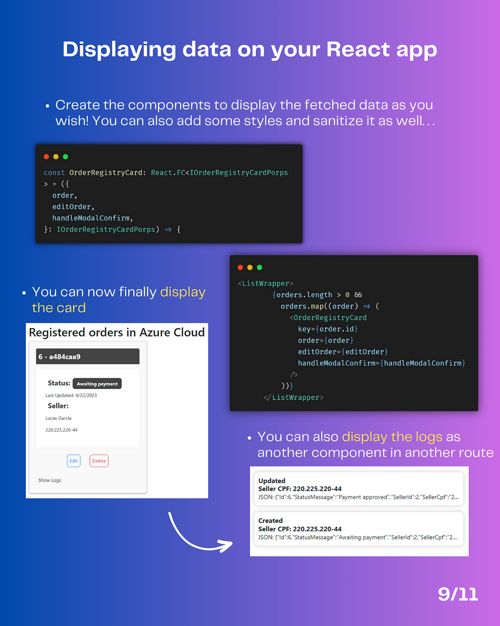 Displaying fetched data on React