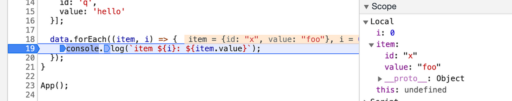 A regular breakpoint that’ll stop on every iteration.