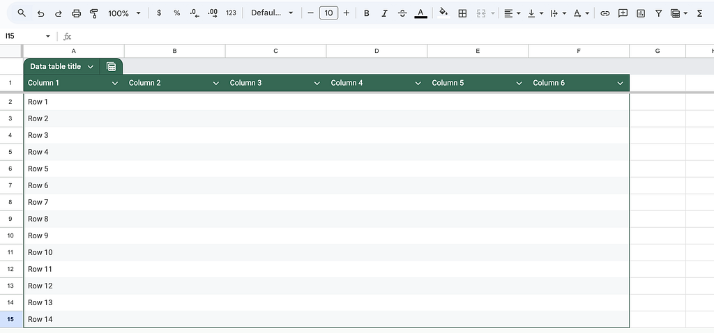 Tables create inherent visual structure using columns and row